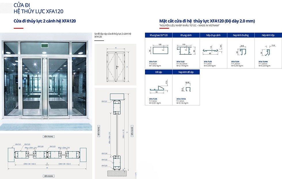 cua di he thuy luc xingfa window xfa120