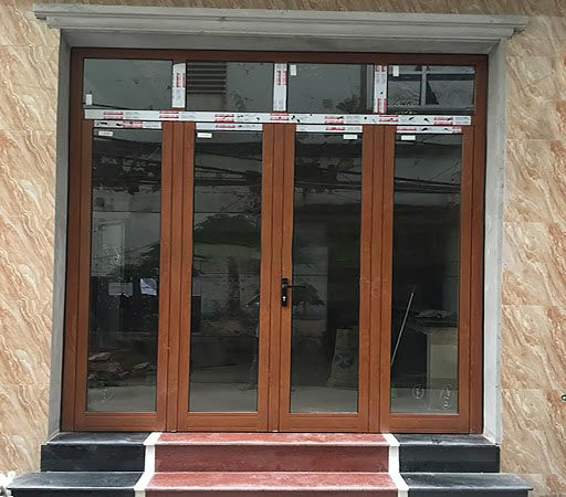 cửa nhôm giả gỗ